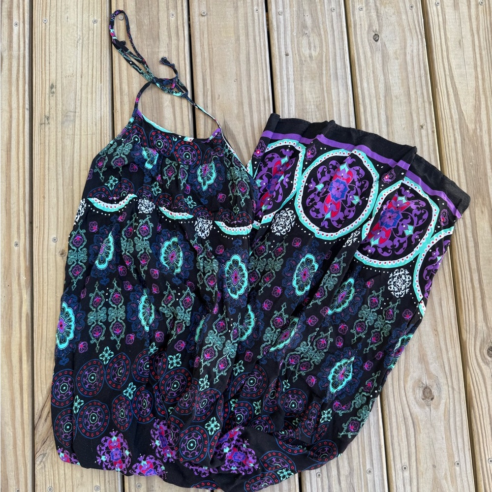 Xhilaration Black and Purple Maxi Dress